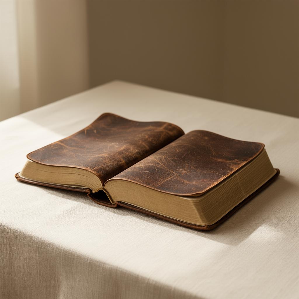 Open Bible on linen